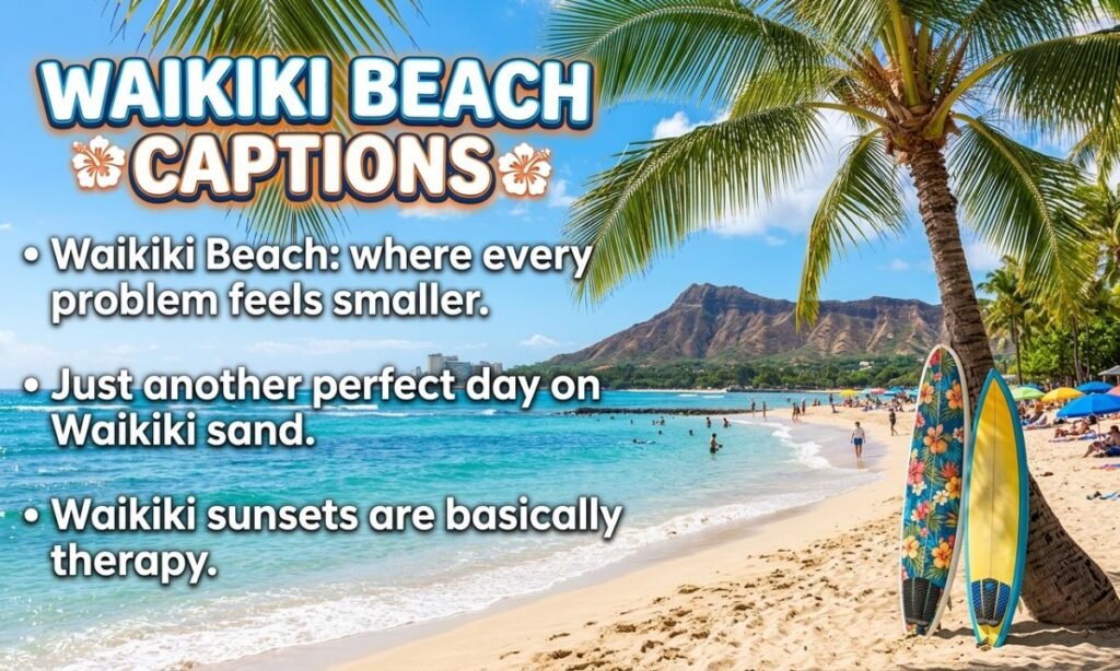 Waikiki Beach Captions
