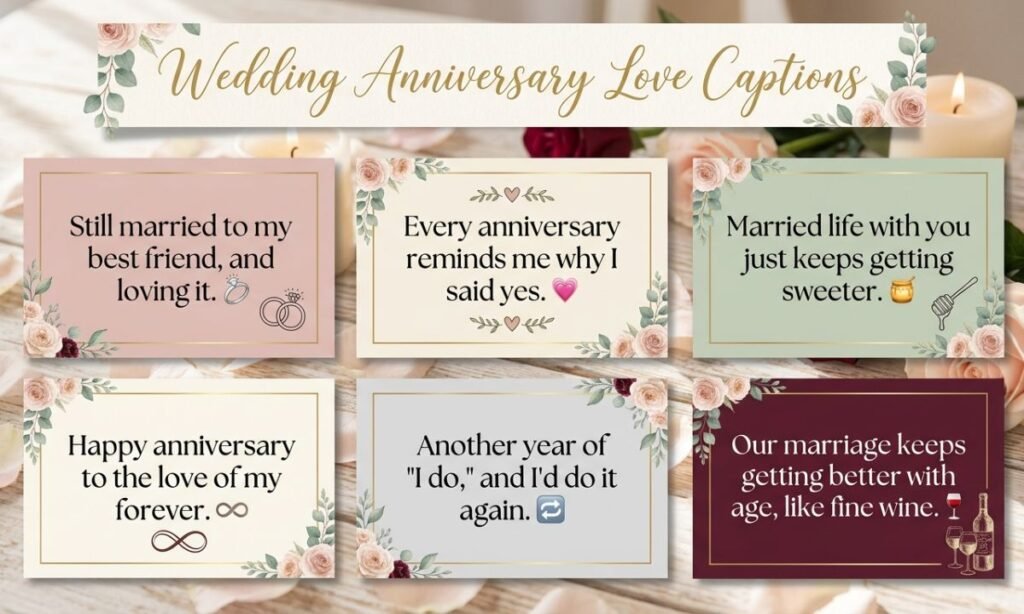Wedding Anniversary Love Captions