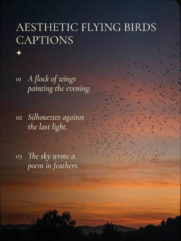 Aesthetic Flying Birds Captions
