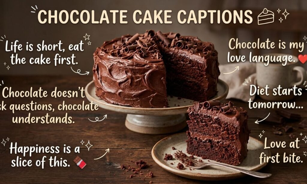 Chocolate Cake Captions