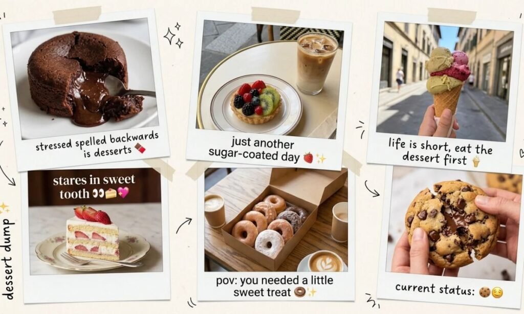 Dessert Captions for Reels, Stories and Photo Dumps