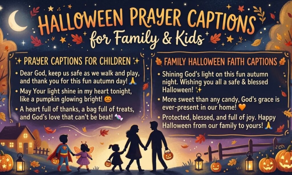 Halloween Prayer Captions for Family and Kids