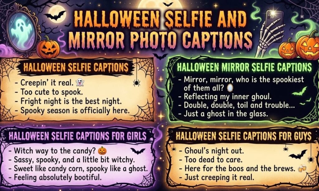 Halloween Selfie and Mirror Photo Captions
