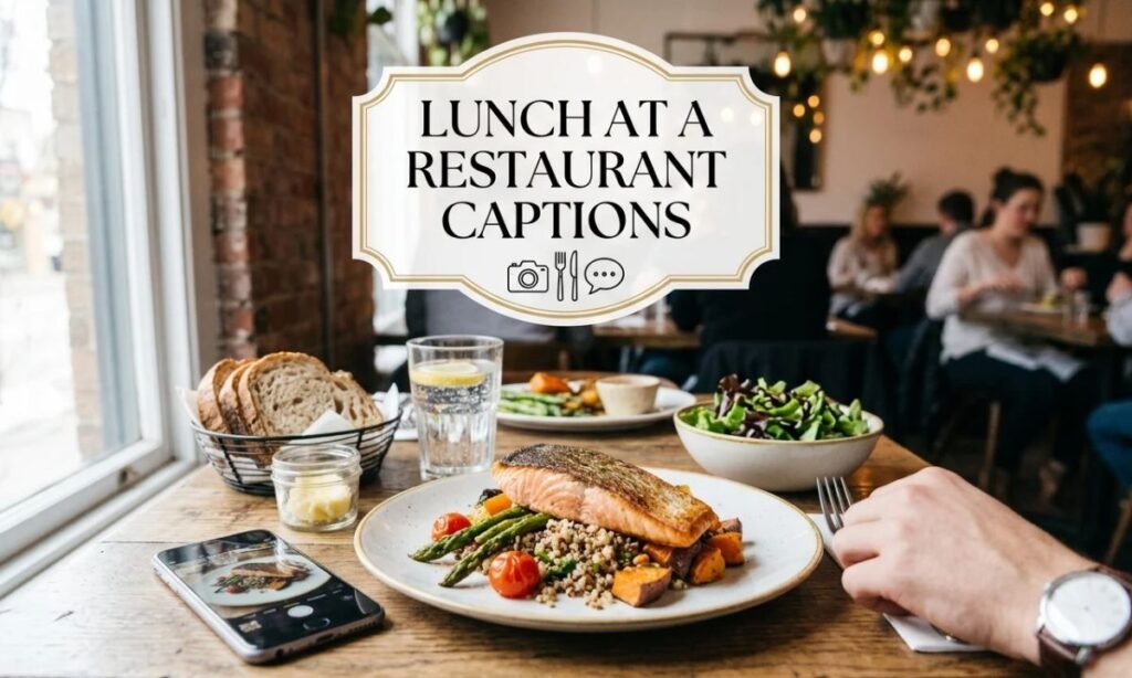 Lunch at a Restaurant Captions