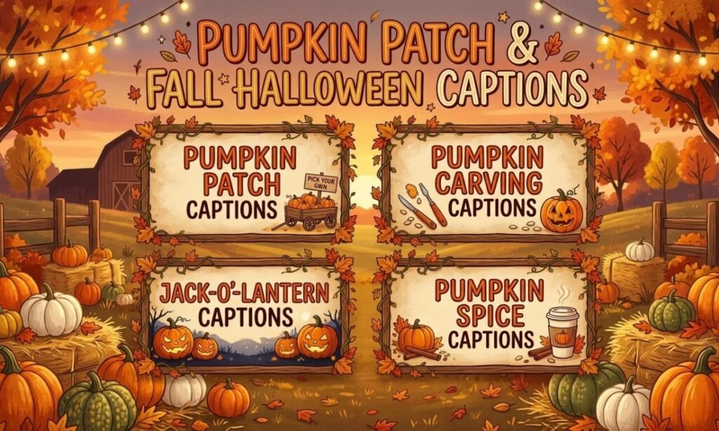 Pumpkin Patch and Fall Halloween Captions