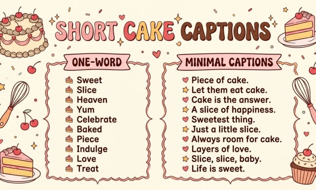 Short Cake Captions