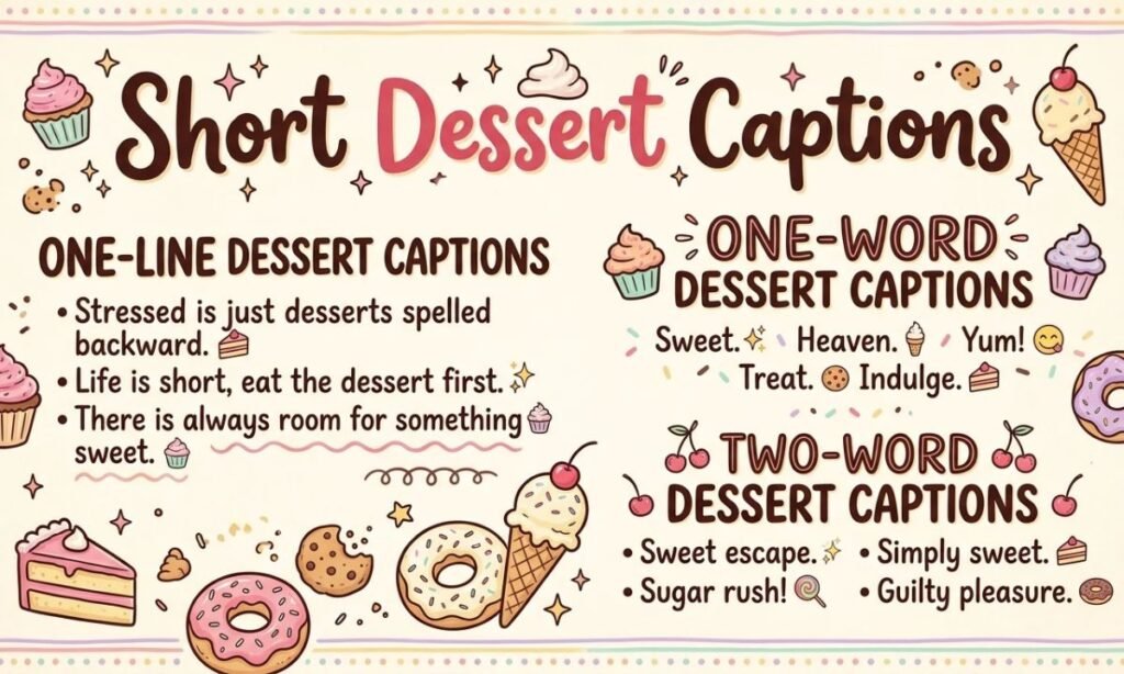Short Dessert Captions