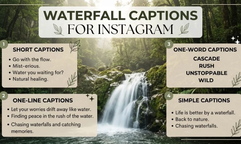 Short Waterfall Captions for Instagram
