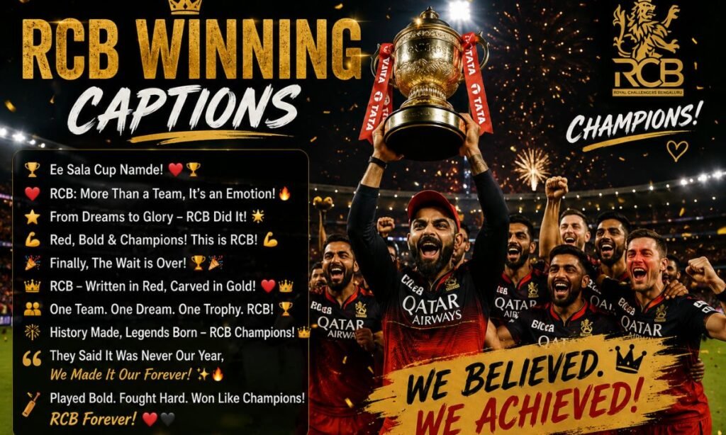 RCB Winning Caption
