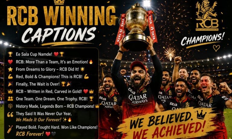 RCB Winning Caption