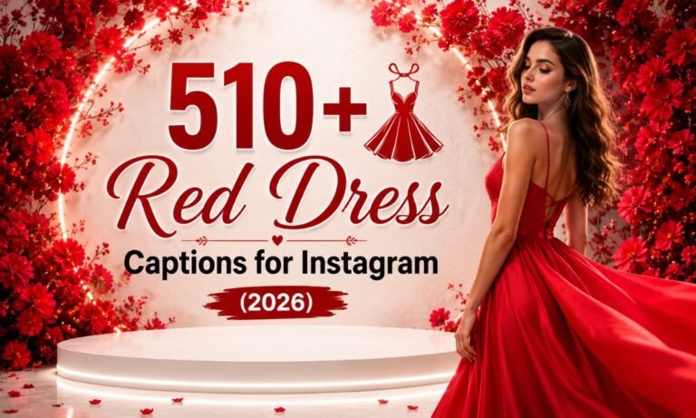 510+ Red Dress Caption for Instagram